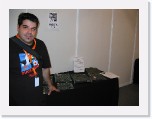Txelis Hermosilla (Snorting Bull - Darth Txelos), el master de las recreativas en el museo de RetroEuskal'06. Posando con parte de su colección.